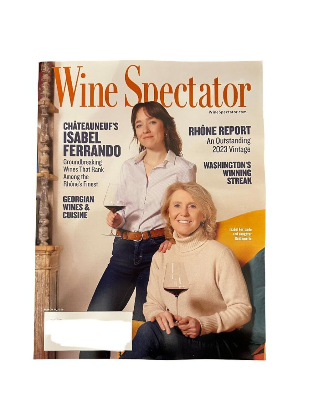 Wine Spectator Magazine March 2026 Chateauneuf's Isabel Ferrando Rhone Report
